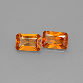 Achetez naturel ct orange grenat hessonite gems, taille émeraude, en provenance madagascar chez gemselect. en stock, livraison internationale!