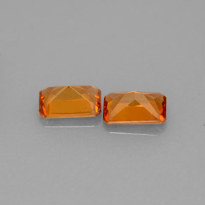 Achetez naturel ct orange grenat hessonite gems, taille émeraude, en provenance madagascar chez gemselect. en stock, livraison internationale!