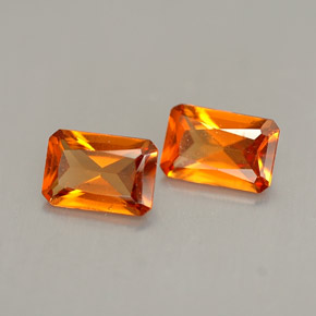 Achetez naturel ct orange grenat hessonite gems, taille émeraude, en provenance madagascar chez gemselect. en stock, livraison internationale!