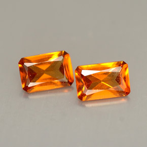 Achetez naturel ct orange grenat hessonite gems, taille émeraude, en provenance madagascar chez gemselect. en stock, livraison internationale!