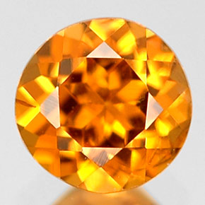 Grenat hessonite orange naturelle coupe roude, 0,69 ct, VVS-VS