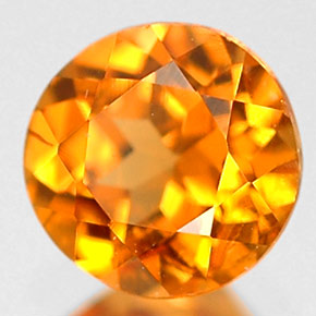 Grenat hessonite orange naturelle coupe roude, 0,69 ct, VVS-VS