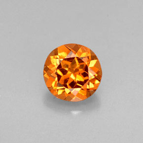 Grenat Hessonite Orange naturelle Coupe roude, 0.65 ct, VS