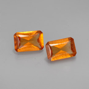 Achetez naturel ct orange grenat hessonite gems, taille émeraude, en provenance madagascar chez gemselect. en stock, livraison internationale!
