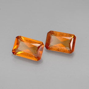 Achetez naturel ct orange grenat hessonite gems, taille émeraude, en provenance madagascar chez gemselect. en stock, livraison internationale!