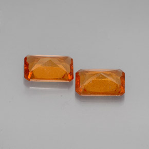 Achetez naturel ct orange grenat hessonite gems, taille émeraude, en provenance madagascar chez gemselect. en stock, livraison internationale!