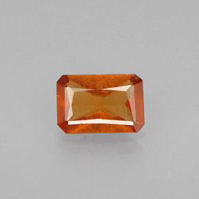 Grenat hessonite orange naturelle taille émeraude, 0,56 ct, VS-SI