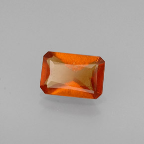 Grenat hessonite orange naturelle taille émeraude, 0,56 ct, VS-SI