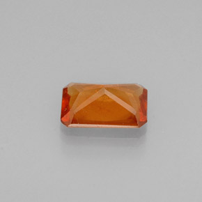 Grenat hessonite orange naturelle taille émeraude, 0,56 ct, VS-SI