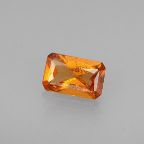 Grenat hessonite orange naturelle taille émeraude, 0,50 ct, VS-SI