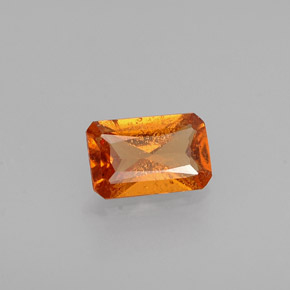 Grenat hessonite orange naturelle taille émeraude, 0,50 ct, VS-SI