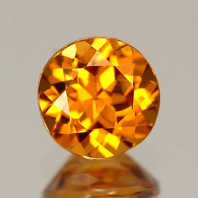 Grenat hessonite orange naturelle coupe roude, 0,80 ct, VVS