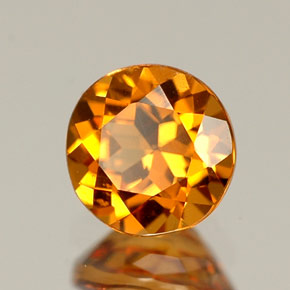 Grenat hessonite orange naturelle coupe roude, 0,80 ct, VVS