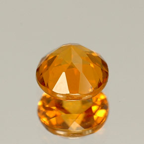 Grenat hessonite orange naturelle coupe roude, 0,80 ct, VVS