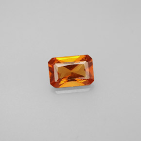 Grenat Hessonite Mandarine Orange naturelle Taille émeraude, 0.63 ct, VS