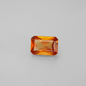 Grenat Hessonite Mandarine Orange naturelle Taille émeraude, 0.63 ct, VS