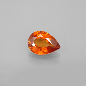 Grenat hessonite orange naturelle en forme de poire, 0,84 ct, SI