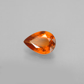 Grenat hessonite orange naturelle en forme de poire, 0,84 ct, SI