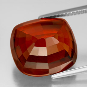 Grenat hessonite orange naturelle coupe coussin, 16,30 ct, VS