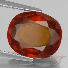 Grenat Hessonite Orange feu naturelle ovale, 5.25 ct, VS-SI