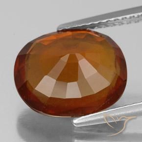 Grenat Hessonite Orange feu naturelle ovale, 5.25 ct, VS-SI