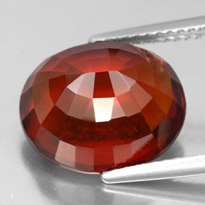 Grenat hessonite orange naturelle coupe ovale, 8,66 ct, VS