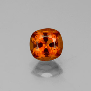 Grenat hessonite orange naturelle coupe coussin, 1,18 ct, VS