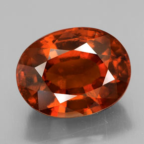 Grenat hessonite orange naturelle coupe ovale, 6,11 ct, VS