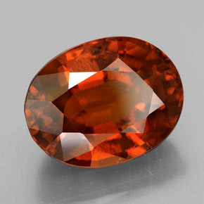 Grenat hessonite orange naturelle coupe ovale, 6,11 ct, VS