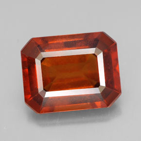 Grenat hessonite orange naturelle taille émeraude, 6,53 ct, VS