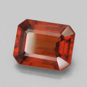 Grenat hessonite orange naturelle taille émeraude, 6,53 ct, VS