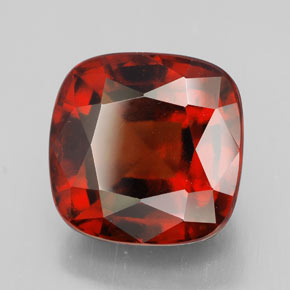 Grenat hessonite orange naturelle coupe coussin, 8,60 ct, VS