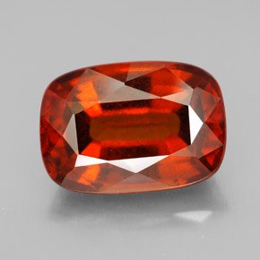 Grenat hessonite orange naturelle coupe coussin, 6,52 ct, VS