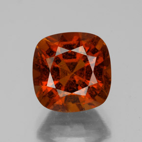 Grenat hessonite orange naturelle coupe coussin, 4,07 ct, VS-SI