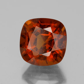 Grenat hessonite orange naturelle coupe coussin, 4,07 ct, VS-SI