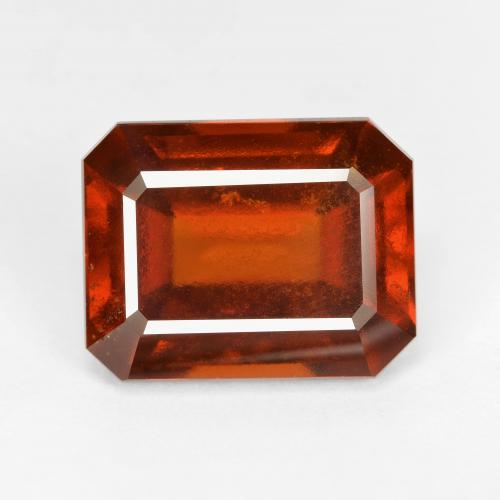 Grenat hessonite rouge naturelle taille émeraude, 8,89 ct, VS
