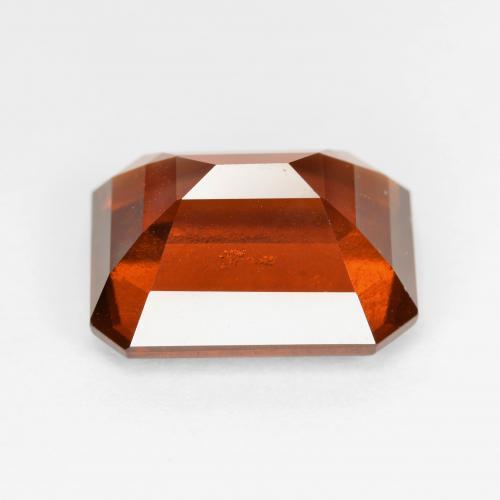 Grenat hessonite rouge naturelle taille émeraude, 8,89 ct, VS