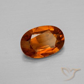 Grenat Hessonite Orange foncé naturelle ovale, 1.57 ct, VS