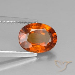 Grenat Hessonite Orange foncé naturelle ovale, 1.61 ct, VS-SI