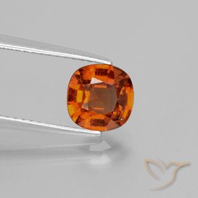 Grenat Hessonite Orange rougeâtre naturelle Coussin, 1.54 ct, VS