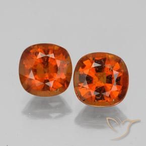 3.17ctw Naturel Ambre orange Grenat Hessonite, Coussin, SI