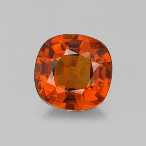 Grenat hessonite rouge naturelle coupe coussin, 1,62 ct, VS-SI