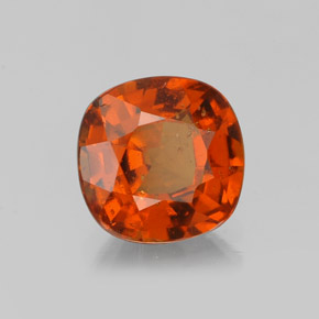Grenat hessonite rouge naturelle coupe coussin, 1,62 ct, VS-SI