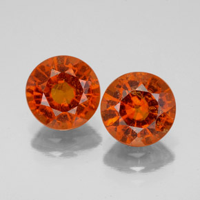 Achetez naturel ct orange grenat hessonite gems, coupe roude, en provenance sri lanka (ceylan) chez gemselect. en stock, livraison internationale!