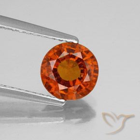 Grenat Hessonite Orange rougeâtre naturelle Coupe roude, 1.22 ct, VS-SI