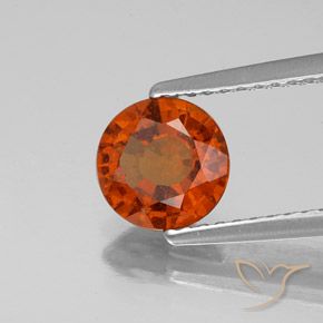 Grenat Hessonite Orange rougeâtre naturelle Coupe roude, 1.22 ct, VS-SI