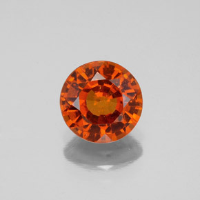Grenat hessonite orange naturelle coupe roude, 1,38 ct, VS-SI