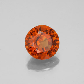 Grenat hessonite orange naturelle coupe roude, 1,38 ct, VS-SI