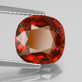 Grenat hessonite orange naturelle coupe coussin, 3,58 ct, VS-SI