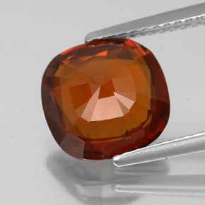 Grenat hessonite orange naturelle coupe coussin, 3,58 ct, VS-SI